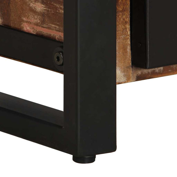 Mehrfarbiger Nachttisch Altholz Massiv 40x30x51 cm
