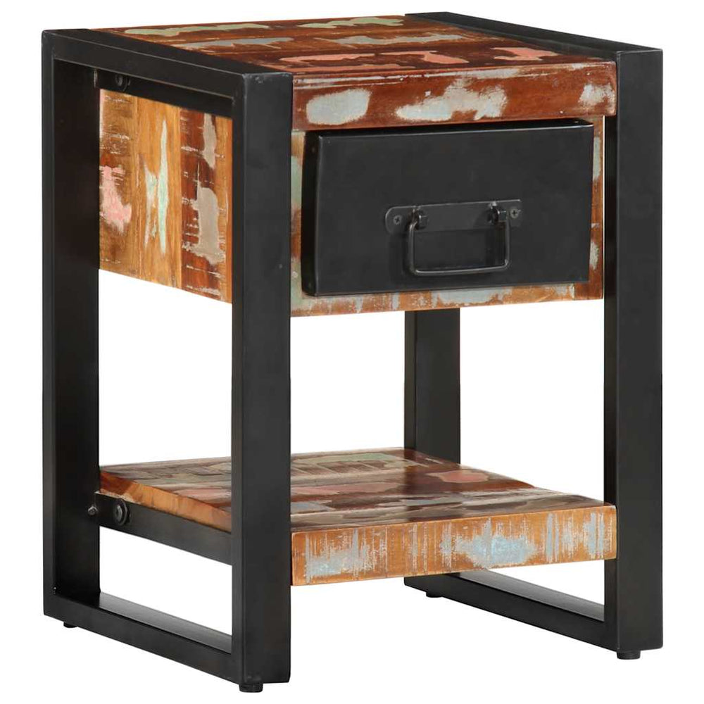 vidaXL Bedside Cabinet Multicolour 35x34x45 cm Solid Reclaimed Wood