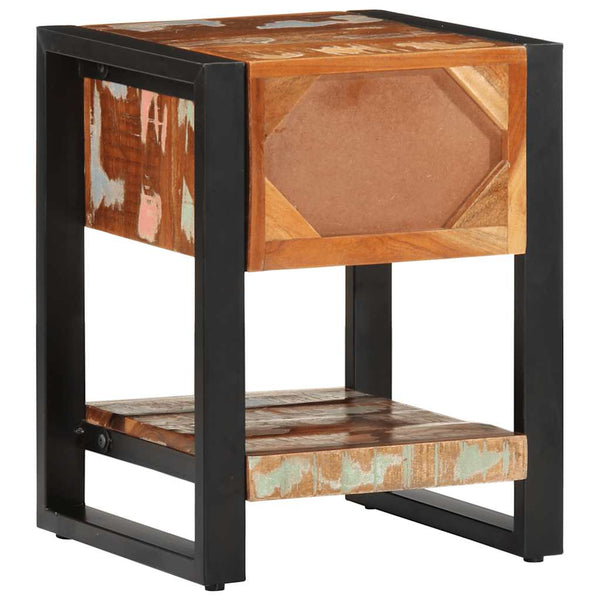 Mehrfarbiger Nachttisch aus Altholz 35x34x45 cm