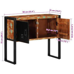 Mehrfarbiger Konsolentisch Altholz 90cm