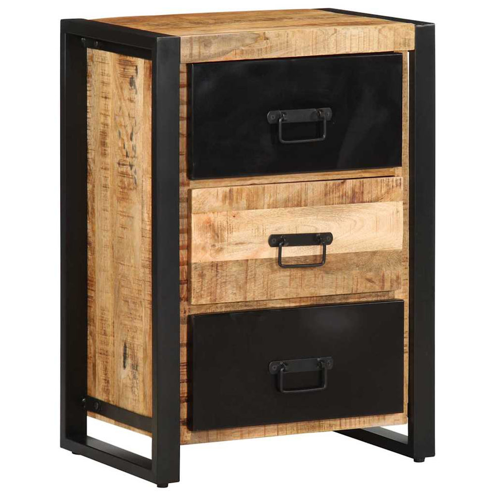 vidaXL Drawer Cabinet 50x35x70 cm Rough Solid Mango Wood