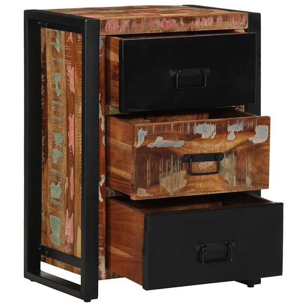 Mehrfarbiger Schubladenschrank Altholz 50x70 cm