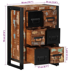 vidaXL Buffet 50x35x70 cm bois de récupération massif