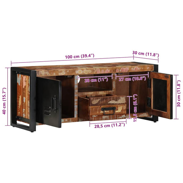 TV-Schrank Altholz Massiv 100 cm