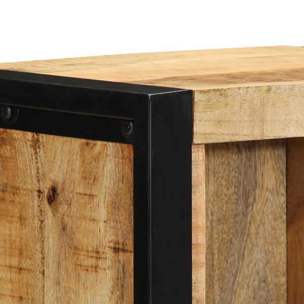 Nachttisch mit Regal Mango Massivholz Braun