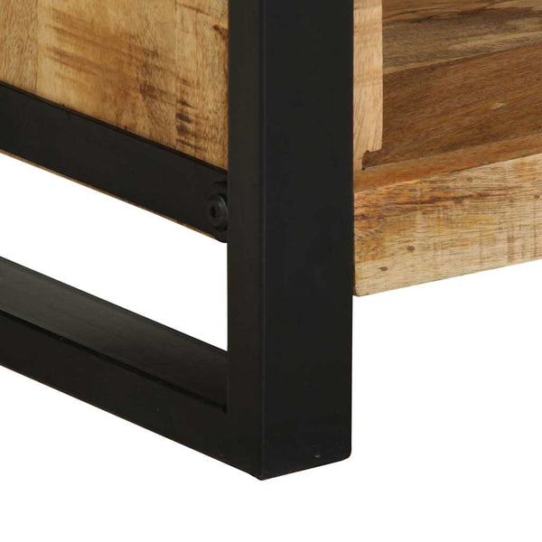 Nachttisch mit Regal Mango Massivholz Braun