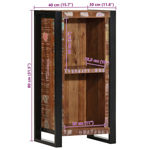 Massivholz Nachttisch Altholz 40x30x80 cm