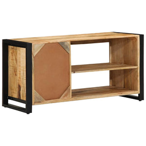 Schuhbank Braun Mango Massivholz 100cm