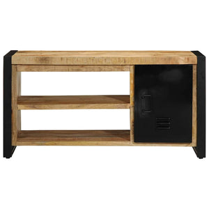 Schuhbank Braun Mango Massivholz 100cm