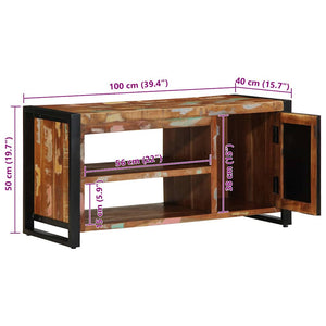 Schuhbank Massivholz Mehrfarbig 100cm