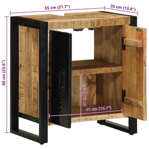 Badezimmerschrank Braun Mango Massivholz 55x35x60cm