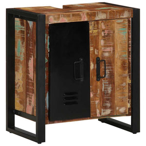Badezimmerschrank Braun Massivholz mit Regal