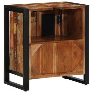 Badezimmerschrank Braun Massivholz mit Regal