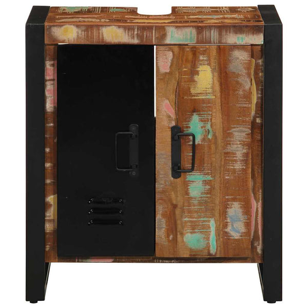 Badezimmerschrank Braun Massivholz mit Regal