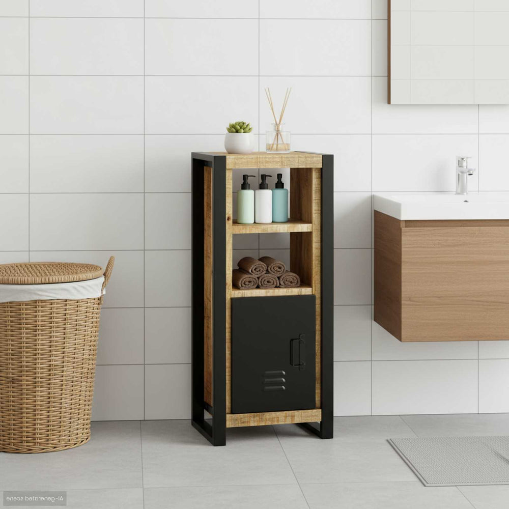 Braun Badezimmerschrank Mango Massivholz