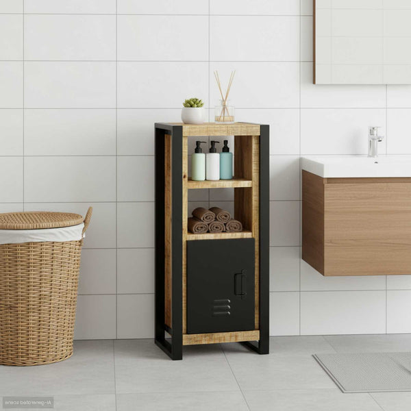 Braun Badezimmerschrank Mango Massivholz