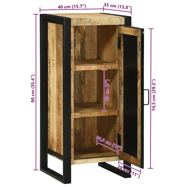 Badezimmerschrank Braun Mango Massivholz 90cm
