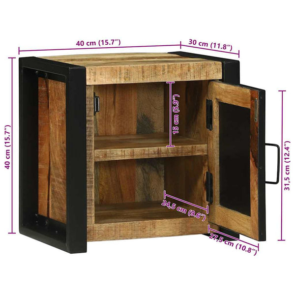 Badezimmerschrank Braun Mango Massivholz 40x30x40cm