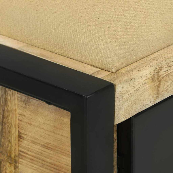 Bank Schrank Braun Massivholz Mango 100x35x50 cm