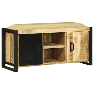 Bank Schrank Braun Massivholz Mango 100x35x50 cm