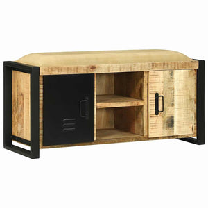 Bank Schrank Braun Massivholz Mango 100x35x50 cm