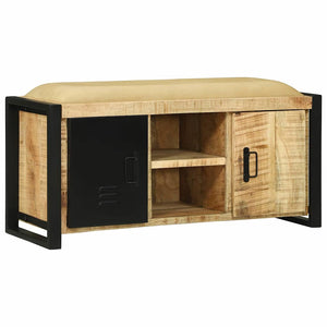 Bank Schrank Braun Massivholz Mango 100x35x50 cm