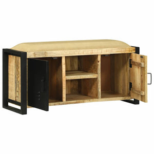 Bank Schrank Braun Massivholz Mango 100x35x50 cm