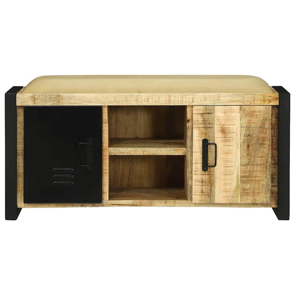 Bank Schrank Braun Massivholz Mango 100x35x50 cm