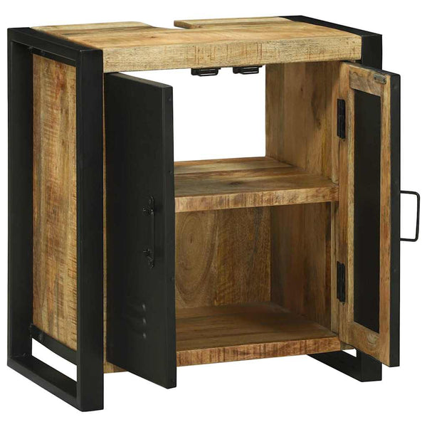 Waschbeckenunterschrank Braun Mango Massivholz