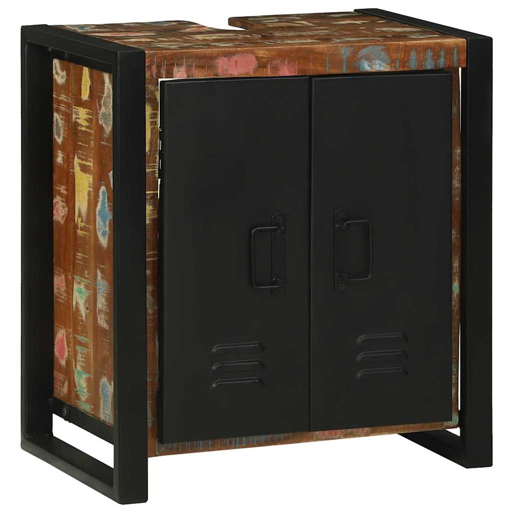 Brauner Waschbeckenunterschrank aus Massivholz