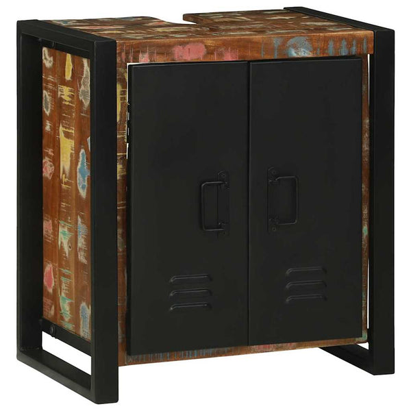 Brauner Waschbeckenunterschrank aus Massivholz