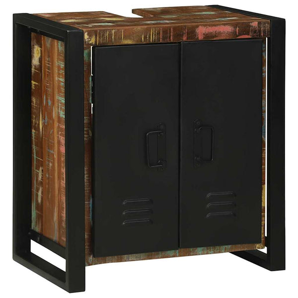 Brauner Waschbeckenunterschrank aus Massivholz