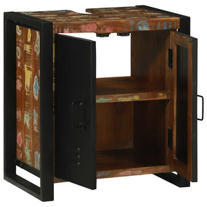 Brauner Waschbeckenunterschrank aus Massivholz
