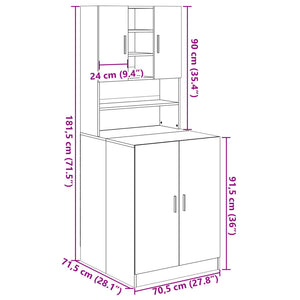 Waschmaschinenschrank Sonoma Eiche 2er Set