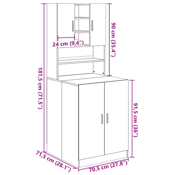 Waschmaschinenschrank Sonoma Eiche 2er Set