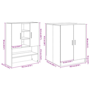 Waschmaschinenschrank Sonoma Eiche 2er Set