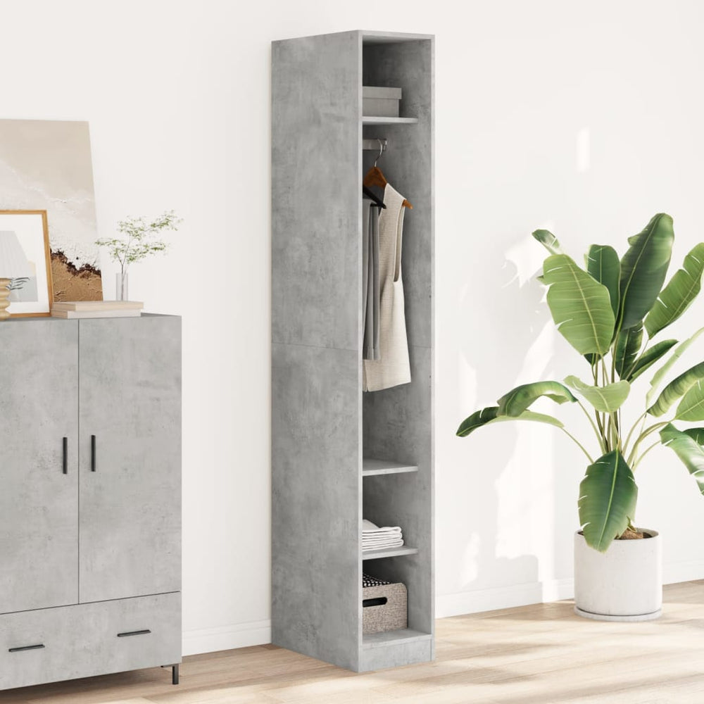 Kleiderschrank Betongrau 30x50x200 cm