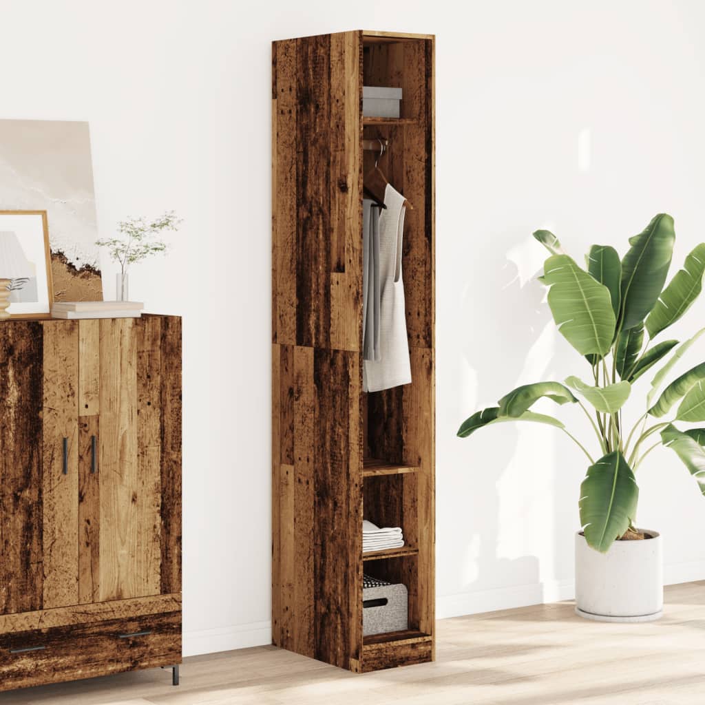 Kleiderschrank Altholz-Optik, 200 cm hoch