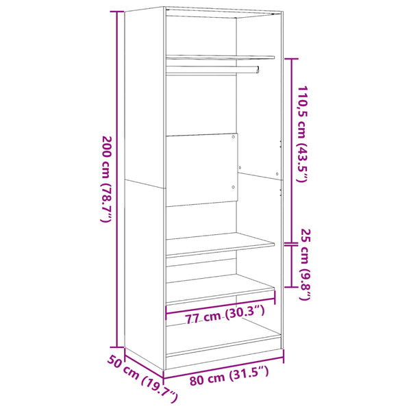 Kleiderschrank Sonoma Eiche 80x200 cm