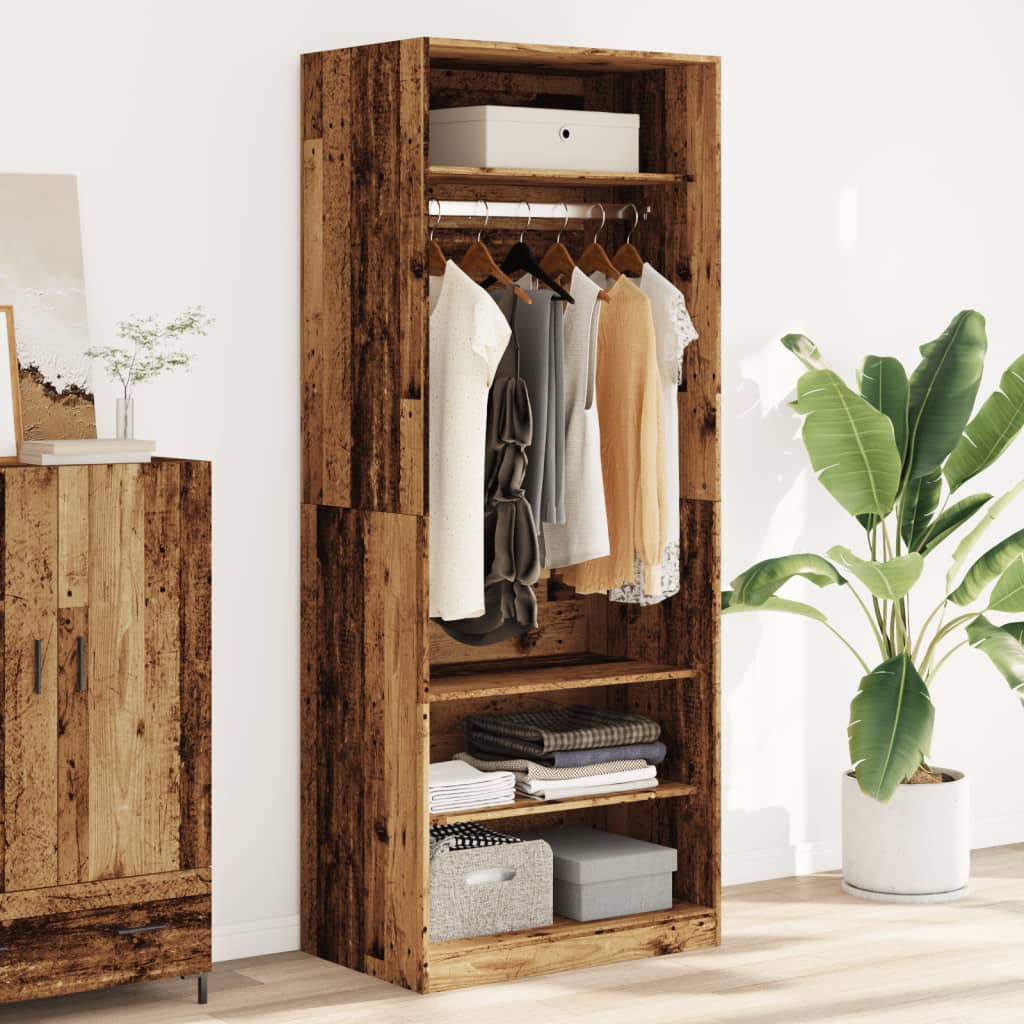 Kleiderschrank Altholz-Optik 80x200 cm