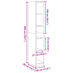 Kleiderschrank Grau Sonoma 30x50x200 cm