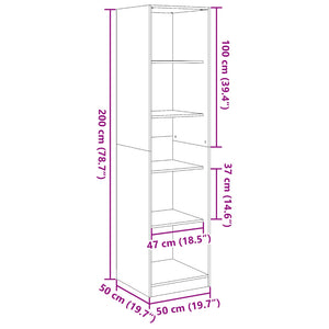 Kleiderschrank Räuchereiche 50x50x200 cm