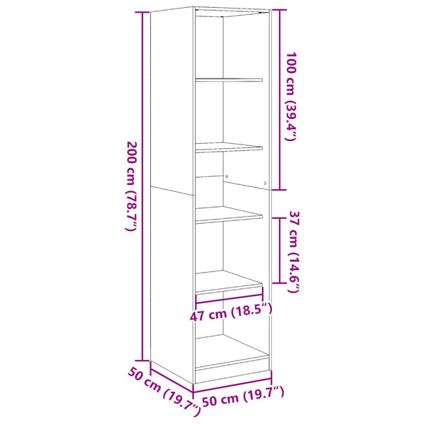 Kleiderschrank Räuchereiche 50x50x200 cm