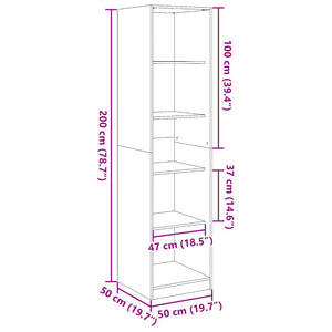 Kleiderschrank Grau Sonoma 50x50x200 cm