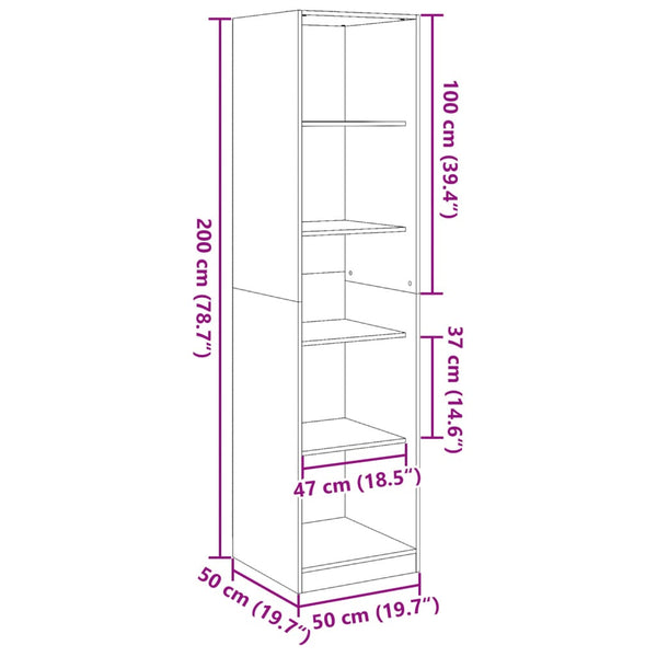 Kleiderschrank Altholz-Optik 50x50x200 cm