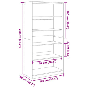 Kleiderschrank Räuchereiche 100x50x200 cm