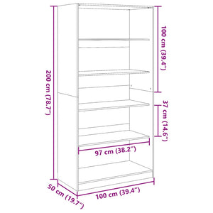Kleiderschrank Altholz-Optik 100x50x200cm