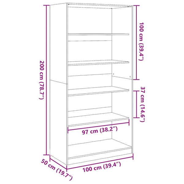 Kleiderschrank Altholz-Optik 100x50x200cm