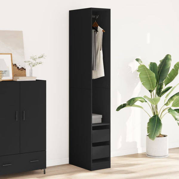 Schwarzer Kleiderschrank 30x50x200 cm