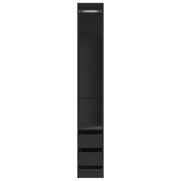 Schwarzer Kleiderschrank 30x50x200 cm